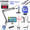 YIZHAN Digital Microscope Camera 13MP 1080P HDMI VGA Industrial Video Microscope 150X Zoom C-Mount Lens Foldable Stand LED Ring Light Soldering Microscopes for Electronics Repair for Adult
