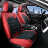 Florich Full Set Seat Covers, Waterproof Faux Leather Seat Protectors, Comfortable Auto Interior Cushions Fit for Most Cars SUV Trucks, Black&Brown