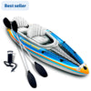 Sunlite Sports Tandem Inflatable Kayak with Canopy and Pump for Lakes & Rivers