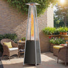 Segmart 48,000 BTU Pyramid Patio Heater, Tall Standing Outdoor Propane Heater with Wheels & Tip-Over Safety Protection, Visible Flame Glass Tube for Backyard, Garden, Commercial Use - Gray