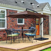 JUSTLET 10ft Heavy Duty Patio Hanging Offset Cantilever Patio Umbrella W/ 4-Piece Base Included Included, Beige