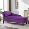 ACMEASE Chaise Lounge Chair Indoor Kids Modern Tufted Right Armrest Velvet Lumbar, Fuchsia