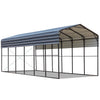 EROMMY Carport 20x20 FT, Heavy Duty Car-port, Car-Shelter with Galvanized Metal Roof and Frame, Easy Assembly Car-Shed with Enhanced Base, Expanding Garage Space for Pickup, 2 Cars, Boat and Tractors