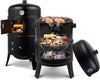 AWFHHT Vertical Smoker - Black Iron Door, Cast Iron, Charcoal Fuel, Multi-Layer Versatile, 400 Square Inches Cooking Space