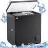 WANAI 5.0 Cubic Feet Chest Freezer Large Home Deep Freezers Black Top Door with Removable Basket