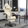 Luxvie Gaming Chair with Footrest Computer Ergonomic Office Chair with Massage Lumbar Support & Headrest, High Back Vintage Game Chair for Adults and Kids, Black
