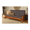 Homestock African Artifacts Full Size Futon Frame Set with Mattress, Easily Converts to Bed, Versatile Design Futon Frame for All Spaces, 33"H x 79"L x 37"D-Color:Linen Charcoal,Size:Barbados