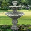 48�?H Outdoor Floor Water Fountain, 3-Tiers Concrete Water Fountain with Submersible Electric Pump - Garden Cascading Waterfall for Yard Patio Lawn Home Decor
