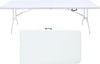 Folding Table with Carry Handle, Portable Fold-in-Half Plastic Table, Rectangle Foldable Table for Indoor