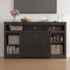 Mayincolor Farmhouse TV Stand for 65+ inch TV,34'' Tall Entertainment Center with Sliding Barn Doors, Rustic Wood Media Console Storage Cabinet Television Stand for Living Room, Light Grey