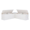 Linon Nook Bench Collection L-Shaped Wood Farmhouse Breakfast Bench with Hidden Storage, White
