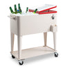 YUNOVA 80QT Rolling Cooler with Removable Dual-Hinged Lid, Built-in Bottle Opener, Swivel Wheels & Brakes for Outdoor Picnics, Beach Parties and Tailgating