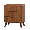 YOCWO Fluted Nightstand for Bedroom Set of 2 , Wood Bedside Table Set of 2 with Drawers, Black