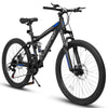 Mountain Bike 26 inch Wheels, 21-Speed Full Suspension Mens Womens Trail Commuter City Mountain Bike, Carbon Steel Frame Disc Brakes Thumb Shifter Front Fork Rear Shock Absorber Bicycles
