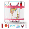 Huracan 60" Toddler Trampoline Mini Trampoline for Kids with Enclosure Net 5FT Mini Trampoline with Swing Sandbag Basketball Hoop for Kids, Boys & Girls,440Lbs Pink