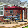JUSTLET 10ft Heavy Duty Patio Hanging Offset Cantilever Patio Umbrella W/ 4-Piece Base Included Included, Beige