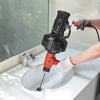 XtremepowerUS Auto Feed Drain Auger Snake - Handheld, 25 Ft, 3/4"-2" Pipes, Red/Black