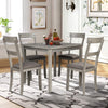 Harper & Bright Designs 5 Pieces Wooden Round Dining Table and Chair Set with Special-shaped Legs and an Exquisitely Designed Hollow Chair Back for Dining Room