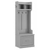 Woodland 24W Hall Tree & Shoe Bench w/ Drawer in White Ash - Engineered Wood