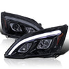 Spec-D Tuning JDM Glossy Black Smoke LED Projector Headlights Compatible with 2007-2011 Honda CR-V, Left + Right Pair Headlamps Assembly