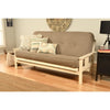 Homestock African Artifacts Full Size Futon Frame Set with Mattress, Easily Converts to Bed, Versatile Design Futon Frame for All Spaces, 33"H x 79"L x 37"D-Color:Linen Charcoal,Size:Barbados