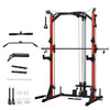 Mikolo Compact 7-IN-1 Smith Machine With Cable Crossover System, 1000LBS Multi-Functional Squat Rack, Workout Station with Weight Bar, Bend Peg and Other Functional Attachments