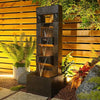 Outdoor Fountains and Indoor Waterfalls 4 Floor-Standing Water Fountain Outdoor with LED Lights for Garden, Living Room, Patio, Home Decor