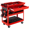 Gewna 3-Tier Metal Rolling Tool Cart, Lockable Drawer, 330 lbs Capacity, Heavy Duty Utility Cart for Garage Black