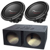 2-Pc. Pioneer TS-W312D4 12" Car Dual 4-ohm Subwoofer + QPower QBOMB 12" Dual Subwoofer Enclosure Box Bundle