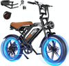 Tamobyke Electric Bike for Adults,Peak 1500W 28mph Mountain Ebike,48V 15.6AH 20" Fat Tire Electric Bicycle Full Suspension UL2849