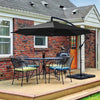 JUSTLET 10ft Heavy Duty Patio Hanging Offset Cantilever Patio Umbrella W/ 4-Piece Base Included Included, Beige
