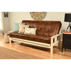 Homestock African Artifacts Full Size Futon Frame Set with Mattress, Easily Converts to Bed, Versatile Design Futon Frame for All Spaces, 33"H x 79"L x 37"D-Color:Linen Charcoal,Size:Barbados
