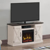 Twin Star Home Barn Door TV Stand for TVs up to 55" with ClassicFlame Electric Fireplace, Sargent Oak