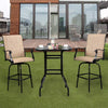 Cfowner 31�� x 40�� Square Multifunction Wrought Iron & Glass Patio Bar Table, Black