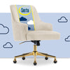 Serta Scarlett Modern Mid-Back Office Chair Velvet Fabric Gold Metal Base Pink