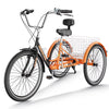 FICISOG 7 Speed Adult Tricycle for Women, 20/24/26 Inch Adult Trike with Basket, 3 Wheel Bikes for Adults Seniors, Cruise Trike for Shopping Picnic