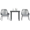 vidaXL 7 Piece Patio Dining Set with Cushions Black Poly Rattan Glass