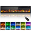 Simzlife 50 inch Indoor Electric Fireplace, Wall Mounted Recessed Freestanding Fireplace with Remote Control, Fireplace Heater with Adjustable Flame Color, Linear Fireplace with Timer