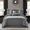 Nanshing Corell 7 Piece Contemporary Comforter Set, Black/Red, California King