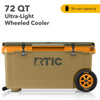 RTIC 72 QT Ultra-Light Wheeled Hard-Sided Ice Chest Cooler, Fits 96 Cans, Dark Grey & Cool Grey