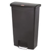 Rubbermaid Commercial Slim Jim Resin Step-On Container Front Step Style 18 gal Black 1883613