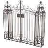 DecMode Traditional Metal Arch with Botanical Design Garden Arbors with Latch Lock Closure, 78"W x 94"H