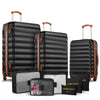 9 Piece Luggage Sets, Hard 20 24 28 inch Luggage with 6 Pieces Organize Bags Travel Suitcases Sets with Wheels, Rose
