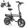 YZRUN Electric Bike 14" Folding Ebike, 500W Peak Motor 40V/9.9AH Battery, Commuter City Ebike for Adults Teens, UL2849, Black