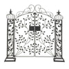 DecMode Traditional Metal Arch with Botanical Design Garden Arbors with Latch Lock Closure, 78"W x 94"H