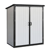 Enyopro 6 x 4.4FT Outdoor Storage Shed, All-Weather Plastic Resin Utility Tool Large Shed with Dual Lockable Doors for Patio Backyard Lawn, Gray
