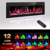36-inch Electric Fireplace, Wall-Mounted, Supports Smartphone/App Control, Ultra-Realistic Flames, 1500W Power