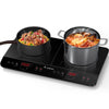 Aobosi Double Induction Cooktop with 2 Burners, 1800W Electric Stove Cooktop with Sensor Touch, 10 Temperature 9 Power Settings