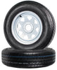 eCustomrim 2-Pack Radial Trailer Tire Rim ST205/75R15 205/75 Load C 5 Lug Bolt White Wheel