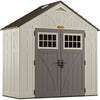 Suncast Metal and Resin Storage Shed, Vanilla, 8ft x 10ft, 547 Cu. ft. coverage area